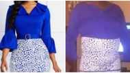 Mixed reactions trail photos of lady's blue dress online order: "Same thing, different body shapes"