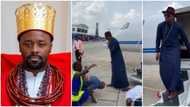 "Revering the crown not him": Aged grey-haired man kneels and bows for Olu of Warri, video goes viral