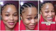"It worked wonders": Lady braids her hair all back, many men pick interest in her as she stepped out