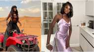 Social media users gush over beautiful young lady as she shares banging photos of herself, men drool