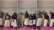 "Person serious boyfriend": Dance video of 3 Nigerian men in towels behaving like kids stirs massive reactions