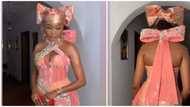 Choose 1 area of attention: Kiekie's double bow asoebi look sparks reactions among fashion lovers