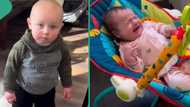 Funny video captures boy’s stunned face as he stares at crying baby, then shakes his head