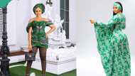 Regina Daniels, Ini Edo, 4 other female celebs look gorgeous in green outfits and accessories