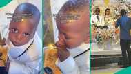 Little groom seen hiding to eat food during wedding, "Na who don chop dey dance"