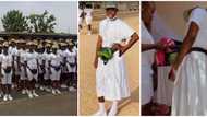 She wants to be different: Oyo state corps member wows many, rocks long skirt in camp, video goes viral