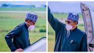 Breaking: Presidency releases photos of Buhari's last moments in Nigeria before Paris trip