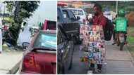 Video shows Nigerian bride leave her car after hours in traffic, quickly hops on okada to get to wedding