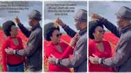 "He is obsessed with her": Romantic man publicly combs his wife's thick afro hair, video goes viral on TikTok
