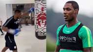 Nigeria’s Odion Ighalo spotted boxing punching-bag in training like one preparing to face Joshua or Fury