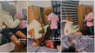 "Na wetin we girls dey actually do": Video shows Nigerian man acting out what his bae does whenever she visits