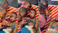 "I would scream": Nigerian man helpless in video as his little daughters use makeup on his face