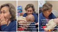 Separated by COVID-19: Sweet old lady sheds tears after meeting her great grandchild for the first time
