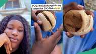 Lady who bought N500 burger on her street shares video of what she found inside