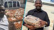 John Dumelo: Hardworking Ghanaian actor flaunts truckload of egg crates in photo, many gush