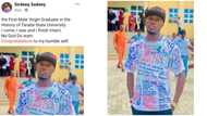 "I came, I saw and I finished intact": 'Pure' Taraba graduate celebrates his chastity online, many react