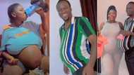 Caring husband rocks fake baby bump to join wife for maternity photoshoot, video melts hearts