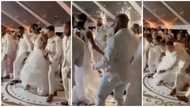 Couple and groomsmen scatter dance floor at wedding as they groove to Burna Boy-featured Jerusalem song