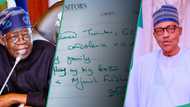 Photo shows what Tinubu wrote on visitors register during recent visit to Buhari’s family in Kaduna