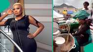 "Is dis Ibadan or Houston?" May Edochie reacts as women battle caterer over Amala, Ewedu at party