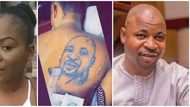 Nigerian woman tattoos name and face of NURTW leader MC Oluomo on her back, sparks reactions