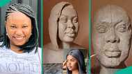 Female artist attempts to make sculpture of AI girl Jarvis using clay, video shows final result