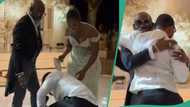 “Blessings upon your marriage”: Nigerian man who married Ghanaian prostrates to greet father-in-law