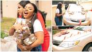 Laura Ikeji gets brand new car and huge bundles of cash as birthday gift from friend