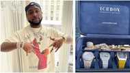 Davido shows off cute jewellery box, reveals heavily studded rings, watches, chains are worth over N814m