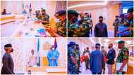 Breaking: President Buhari, Osinbajo, service chiefs meet in Aso Rock