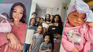 Woman who desired baby girl finally gets a daughter after having 10 sons, video shows large family