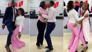 "So na wetin una dey do": Video of Nigerian bank workers getting into romantic show at office causes buzz