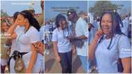 "Mami market go hear am": Man sees pretty corps member at NYSC camp, says he's too shy to talk to her