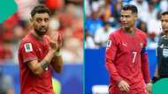 Cristiano Ronaldo reacts after Bruno Fernandes becomes target of fan backlash
