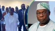 Obasanjo matches bride and groom's steps on the dancefloor as they vibe to Kwam1" s song, video trends