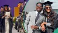 "Like play like play, you did it": Timi Dakolo celebrates as wife bags MSc. degree from UK university