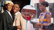 Moses Bliss' fiancée Marie Wiseborn steals the spotlight at a wedding with her stunning kente dress