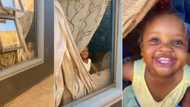 "I just dey laugh like mumu": Little girl welcomes mum home with sweet smile on her face, video melts hearts