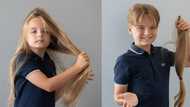 9-year-old boy warms hearts after donating his beautiful long hair to children with cancer (photos)