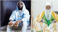 "Who remain wey 001 never meet?" Davido visits former Emir of Kano Sanusi Lamido Sanusi and family in palace