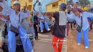 "This girl dey enjoy": Engineering students celebrate only female in their department as she graduates