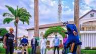 View of the year: APC governor displays incredible football skill in captivating photo