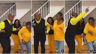 One bottle for him: dad in yellow shirt shocks wife & daughter, uses stunning waist moves, wins dance in video
