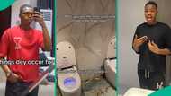 Man taken aback over unusual male toilet he found at Lagos event, posts video of his discovery