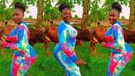 Elegant lady with good shape stands close to wow and shakes her waist while dancing, video emerges