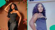 Lady replicates Hilda Baci's elegant dress, peeps give hot takes: "E good as she dey waka fast"