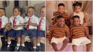 "I tap this blessing": Quadruplets, 1 girl, 3 boys dazzle in uniform on first day in school, video goes viral