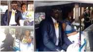 Cute photos as Nigerian couple arrive their wedding all smiles in new Keke Napep tricycle