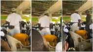 Soldier punishes corps member for sleeping in camp, video shows him jumping up and down, people laugh