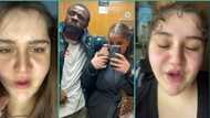 "Where you see this kind Oyinbo?" White lady married to Edo man fires pidgin with husband in video